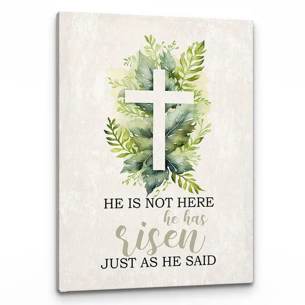 Multicolor_He_Is_Not_Here_He_Has_Risen_Wall_Art,_He_Is_Risen_Sign,_He_Is_Risen_Decor,_Christian_Easter_Decorations_Poster_Print_Framed_Canvas_Painting_Artwork_|_For_Home_Room_Office_Decor(11x14_Inch)