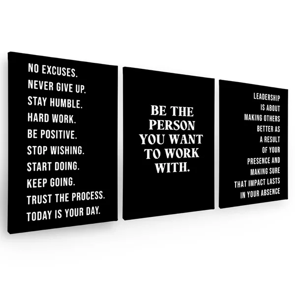 Multicolor_No_Excuses_Never_Give_Up_Inspirational_Workout_Wall_Art_Decor_Set_of_3,_Motivational_Print_Framed_Canvas_Painting_Artwork_Home_Gym_Exercise_Fitness_Room_Office_Decor(11x14_Inch