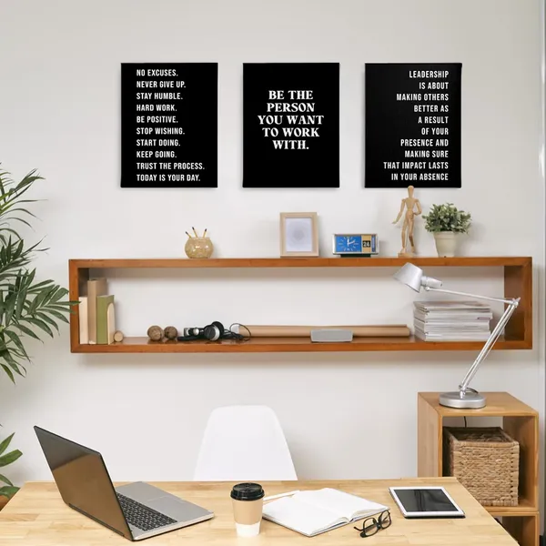 Multicolor_No_Excuses_Never_Give_Up_Inspirational_Workout_Wall_Art_Decor_Set_of_3,_Motivational_Print_Framed_Canvas_Painting_Artwork_Home_Gym_Exercise_Fitness_Room_Office_Decor(11x14_Inch