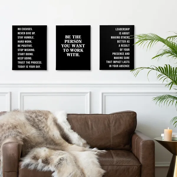 Multicolor_No_Excuses_Never_Give_Up_Inspirational_Workout_Wall_Art_Decor_Set_of_3,_Motivational_Print_Framed_Canvas_Painting_Artwork_Home_Gym_Exercise_Fitness_Room_Office_Decor(11x14_Inch