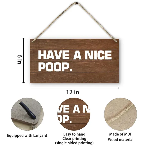 Multicolor_Have_a_Nice_Poop_Bathroom_Bath_Wood_Plaque_Sign_Hanging_Door_Wall_Decor,_Farmhouse_Rustic_Restroom_Funny_Hanging_Wall_Signs_|_For_Home_Indoor_Outdoor_Decor,_Funny_Bathroom_Signs_12x6_Inches_Wall
