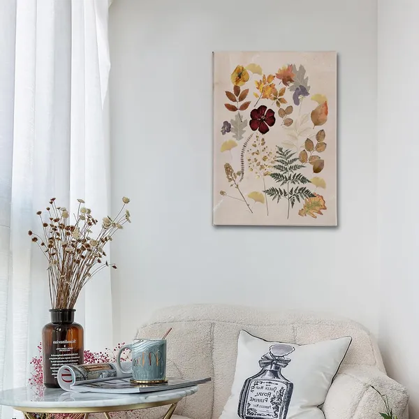 Multicolor_Fall_Wall_Art,_Rustic_Botanical_Flower_Leaves_Wall_Art,_Autumn_Fall_Floral_leaf_Print_Framed_Canvas_Painting_Artwork_|_For_Home_Farmhouse_Kitchen_Bedroom_Living_Room_Girls_Room_Decor(16x24_Inch)