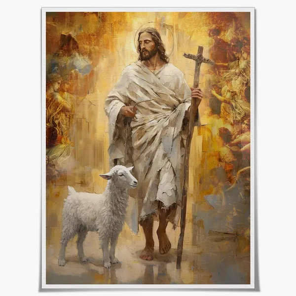 Multicolor_SKINGE_Jesus_Christ_Oil_Painting_Renaissance_Wall_Art_The_Good_Shepherd_Jesus_Canvas_Print_Poster_Religion_Christian_Wall_Decor_|_For_Prayer_Room,Bedroom_and_Living_Room(Unframed_12x16in)