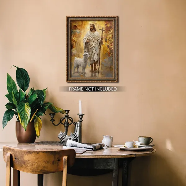 Multicolor_SKINGE_Jesus_Christ_Oil_Painting_Renaissance_Wall_Art_The_Good_Shepherd_Jesus_Canvas_Print_Poster_Religion_Christian_Wall_Decor_|_For_Prayer_Room,Bedroom_and_Living_Room(Unframed_12x16in)