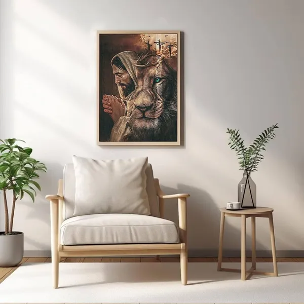 Multicolor_Jesus_Lion_Canvas_Wall_Art_Jesus_Christ_Jesus_Lion_Canvas_Wall_Art_Picture_Jesus_Christian_Wall_Decor_Christian_Lion_Canvas_Lion_of_Judah_Painting_Jesus_Cross_Art_Poster_|_For_Room_16x24inch_Unframed