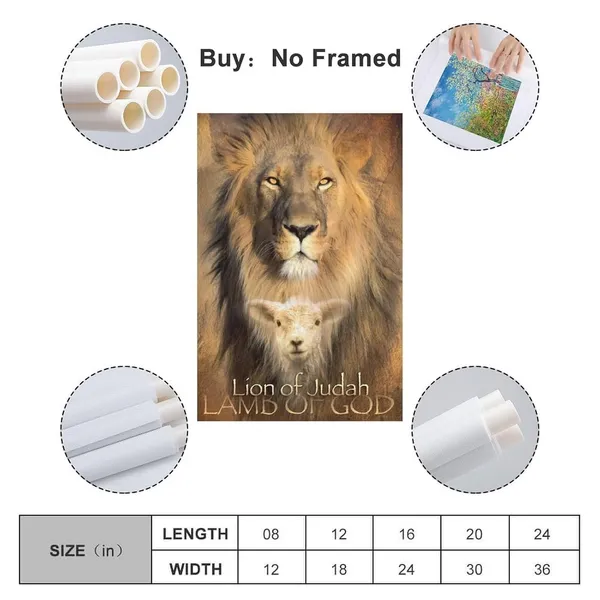 Multicolor_Lion_of_Judah_Lamb_of_God_Poster,_Jesus_Lion_And_Lamb_Pictures,_Lamb_And_Lion_Pictures,_Lion_And_Lamb_Poster_Canvas_Wall_Art_Prints_|_For_Wall_Decor_Room_Decor_Bedroom_Decor_Gifts_08x12inch(20x30cm)_U