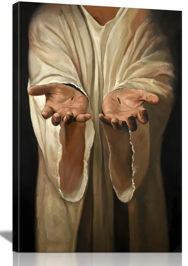 Multicolor_Framed_Jesus_wall_art_The_Hand_of_God_Christ_Religion_Canvas_The_Jesus_Hand_Wall_Decor_Bible_Pictures_Posters_Prints_Paintings_|_For_Living_Room_Bedroom_Church_Decorations_Ready_to_Hang