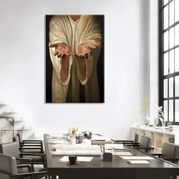 Multicolor_Framed_Jesus_wall_art_The_Hand_of_God_Christ_Religion_Canvas_The_Jesus_Hand_Wall_Decor_Bible_Pictures_Posters_Prints_Paintings_|_For_Living_Room_Bedroom_Church_Decorations_Ready_to_Hang