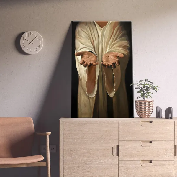 Multicolor_Framed_Jesus_wall_art_The_Hand_of_God_Christ_Religion_Canvas_The_Jesus_Hand_Wall_Decor_Bible_Pictures_Posters_Prints_Paintings_|_For_Living_Room_Bedroom_Church_Decorations_Ready_to_Hang