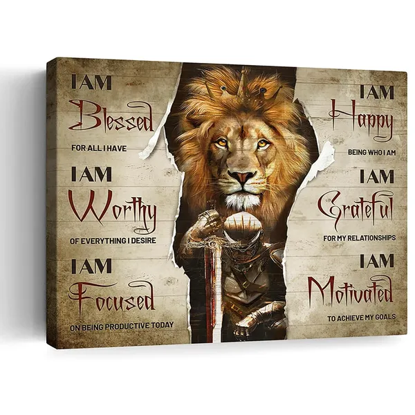 Multicolor_Lion_Motivational_Canvas_Wall_Art_Christian_Cross_Lion_Wall_Decor_Jesus_Lion_Pictures_Prints_Inspirational_Scripture_Gifts_Home_Framed_Artwork_|_For_Home_Office_Dining_Bedroom_Bathroom_12x16_Inch