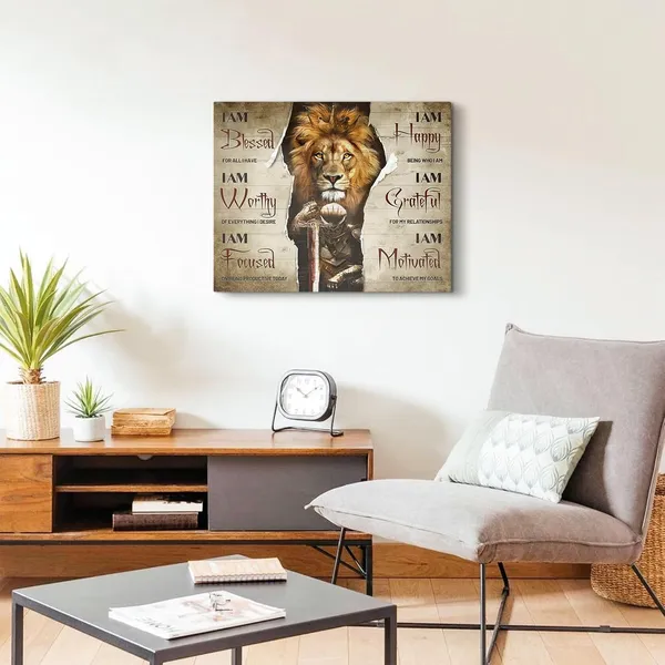 Multicolor_Lion_Motivational_Canvas_Wall_Art_Christian_Cross_Lion_Wall_Decor_Jesus_Lion_Pictures_Prints_Inspirational_Scripture_Gifts_Home_Framed_Artwork_|_For_Home_Office_Dining_Bedroom_Bathroom_12x16_Inch