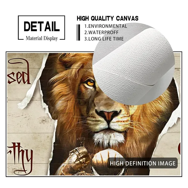 Multicolor_Lion_Motivational_Canvas_Wall_Art_Christian_Cross_Lion_Wall_Decor_Jesus_Lion_Pictures_Prints_Inspirational_Scripture_Gifts_Home_Framed_Artwork_|_For_Home_Office_Dining_Bedroom_Bathroom_12x16_Inch