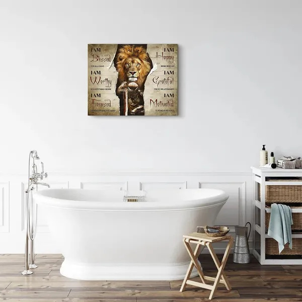 Multicolor_Lion_Motivational_Canvas_Wall_Art_Christian_Cross_Lion_Wall_Decor_Jesus_Lion_Pictures_Prints_Inspirational_Scripture_Gifts_Home_Framed_Artwork_|_For_Home_Office_Dining_Bedroom_Bathroom_12x16_Inch