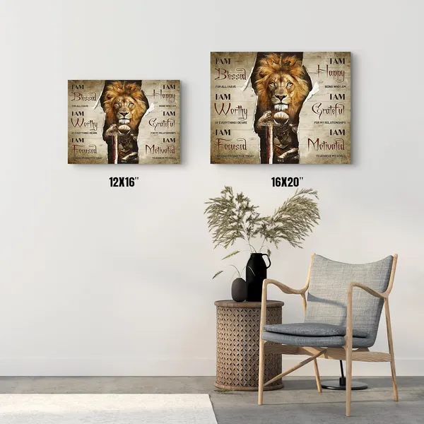 Multicolor_Lion_Motivational_Canvas_Wall_Art_Christian_Cross_Lion_Wall_Decor_Jesus_Lion_Pictures_Prints_Inspirational_Scripture_Gifts_Home_Framed_Artwork_|_For_Home_Office_Dining_Bedroom_Bathroom_12x16_Inch