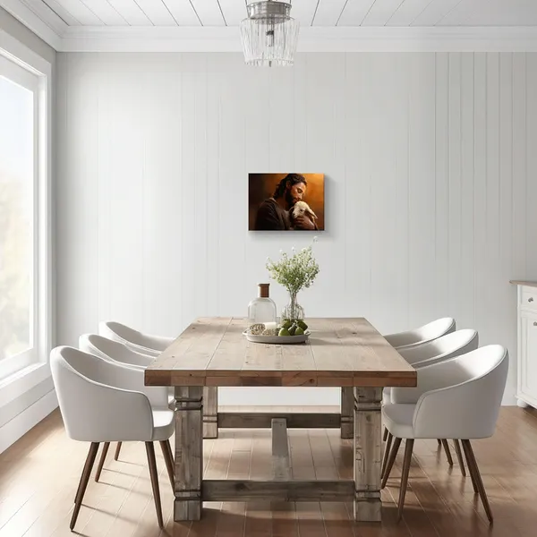 Multicolor_Jesus_Canvas_Wall_Art_Soothe_Wounded_Lamb_Artwork_Print_Divine_Compassion_Christian_Painting_Framed_Religious_Inspirational_Poster_|_For_Home_Living_Room_Bedroom_Decor_16x12in