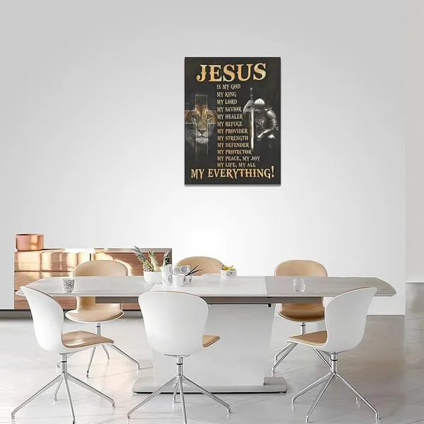 Multicolor_Christian_Jesus_Wall_Art_Jesus_Lion_Cross_Warrior_Pictures_Wall_Decor_Christ_Inspirational_Quotes_Canvas_Painting_Print_Religious_Wall_Decoration_Artworks_Framed_|_For_Living_Room_Bedroom_Church_12"x16"