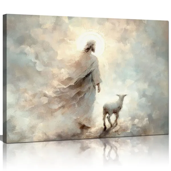 Multicolor_Jesus_Wall_Art_Boho_Jesus_And_Lamb_Canvas_Wall_Art_Scripture_Wall_Art_Religious_Wall_Decor_Christian_Canvas_Wall_Art_Prints_Home_Decor_|_For_Bathroom_Living_Room_Kitchen_Bedroom_16x12inch
