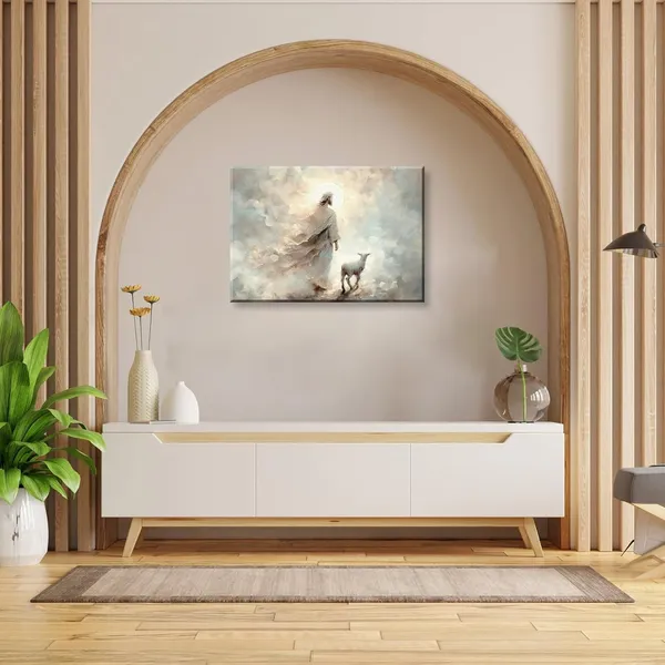 Multicolor_Jesus_Wall_Art_Boho_Jesus_And_Lamb_Canvas_Wall_Art_Scripture_Wall_Art_Religious_Wall_Decor_Christian_Canvas_Wall_Art_Prints_Home_Decor_|_For_Bathroom_Living_Room_Kitchen_Bedroom_16x12inch