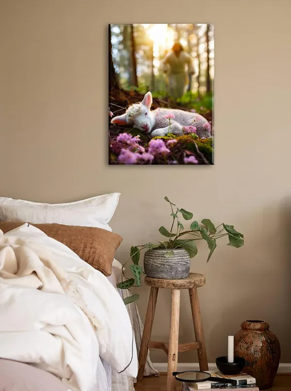 Multicolor_Christian_Art_Jesus_Leaves_the_99_Sheep_Wall_Art_Canvas_Prints_Christian_Paintings_Religious_Faith_Artwork_Lamb_of_God_Poster_Jesus_Art_Home_Living_Room_Decoration_12"_W_x_16"_H