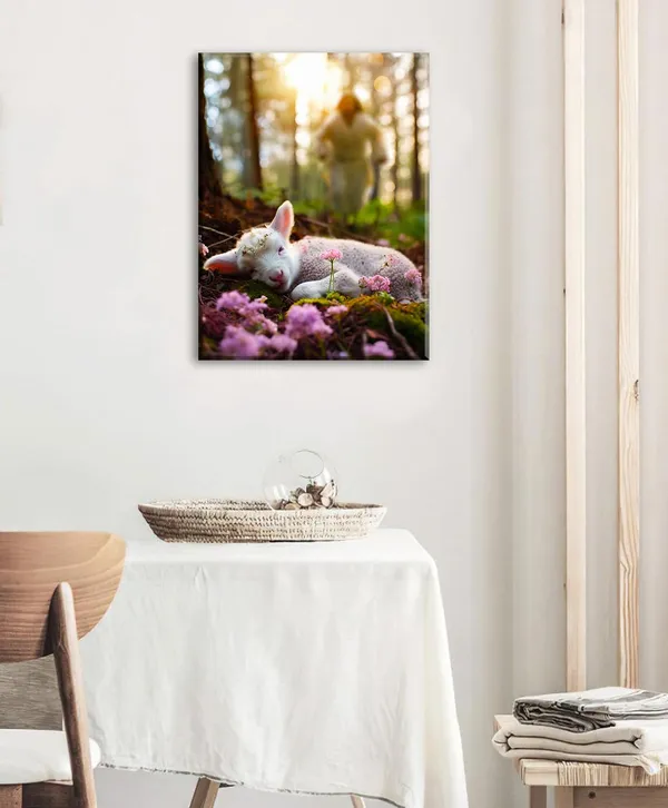 Multicolor_Christian_Art_Jesus_Leaves_the_99_Sheep_Wall_Art_Canvas_Prints_Christian_Paintings_Religious_Faith_Artwork_Lamb_of_God_Poster_Jesus_Art_Home_Living_Room_Decoration_12"_W_x_16"_H