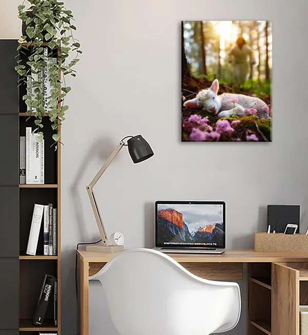 Multicolor_Christian_Art_Jesus_Leaves_the_99_Sheep_Wall_Art_Canvas_Prints_Christian_Paintings_Religious_Faith_Artwork_Lamb_of_God_Poster_Jesus_Art_Home_Living_Room_Decoration_12"_W_x_16"_H