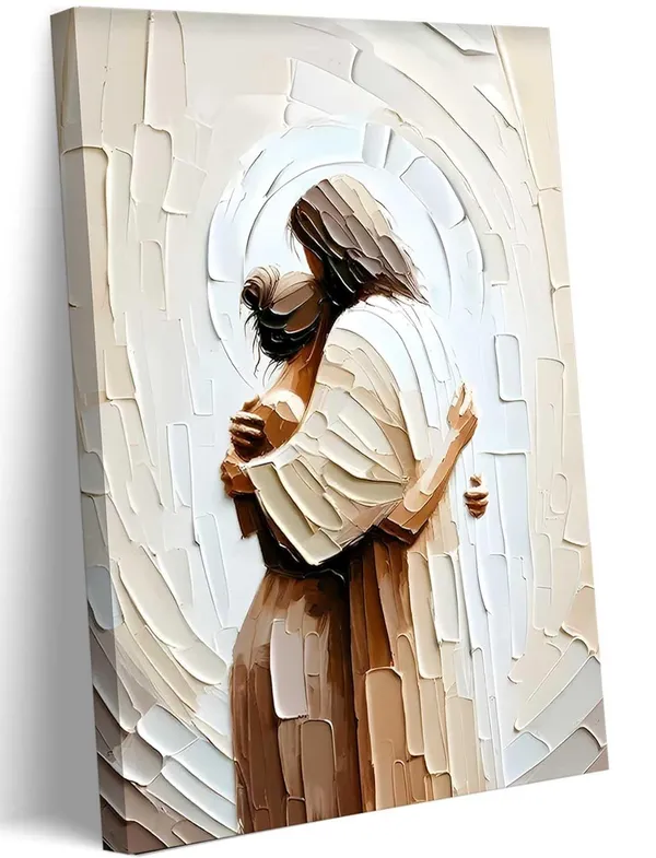 Multicolor_Framed_Jesus_Canvas_Wall_Art_Jesus_Embracing_Woman_Safe_in_His_Arms_Wall_Decor_Picture_Christian_Paintings_Prints_Jesus_Christ_Poster_|_For_Bedroom_Living_Room_Dining_Room_Home_Decoration