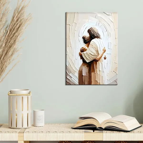 Multicolor_Framed_Jesus_Canvas_Wall_Art_Jesus_Embracing_Woman_Safe_in_His_Arms_Wall_Decor_Picture_Christian_Paintings_Prints_Jesus_Christ_Poster_|_For_Bedroom_Living_Room_Dining_Room_Home_Decoration