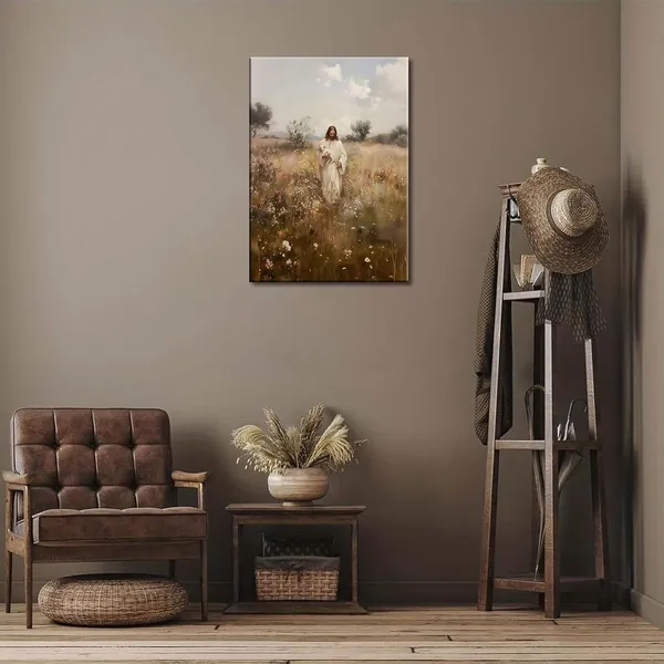 Multicolor_Jesus_Holding_the_Lamb_Canvas_Wall_Art_Parable_of_the_Lost_Sheep_Bible_Wall_Decor_Christian_Bedroom_Living_Room_Home_Decoration_Ready_to_Hang_(canvas_12inx16in)
