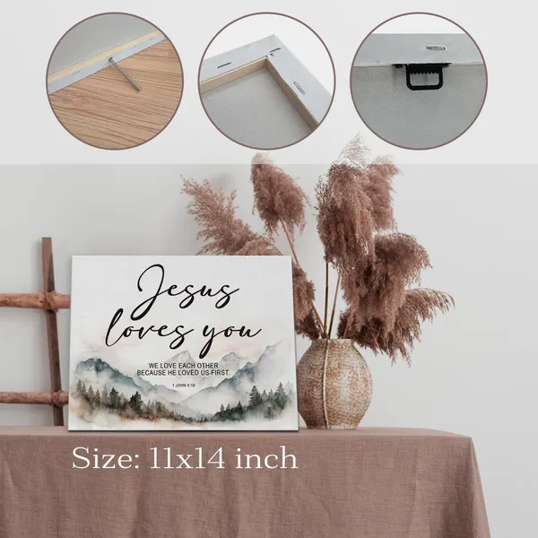 Multicolor_Christian_Wall_Art,_Jesus_Loves_You_Bible_Verses_Canvas_Wall_Decor,_1_John_4:19_Inspirational_Decor,_Christian_Gifts_Scripture_Decor,_Prayer_Room_Decor,_Office_Bathroom_Decor,_11x14