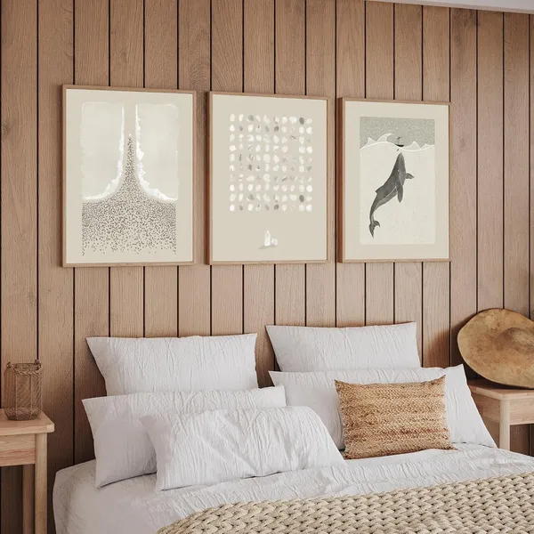 Multicolor_Set_of_3_Christian_Modern_Wall_Art,_Moses_Parting_the_Red_Sea,_Jesus_Leaves_the_99,_Jonah_and_the_Whale_(Christian-1,_12x16_Inch_Unframed)