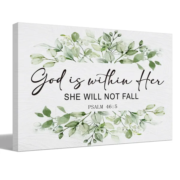 Multicolor_Christian_Wall_Art,_God_is_within_Her_Bible_Verses_Canvas_Wall_Decor,_Psalm_46_:_5_Christian_Wall_Art_Framed,_Jesus_Decor,_Prayer_Room_Decor,_Sage_Green_Bathroom_Decor,_11x14