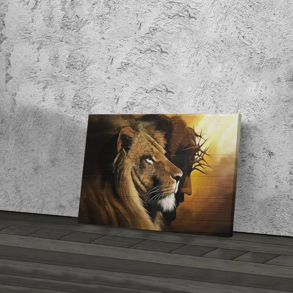 Multicolor_Fantasy_Artists_Framed_Jesus_Christ_Canvas_Wall_Art_The_Lion_of_Judah_Christian_Painting_Prints_Biblical_Wall_Decor_Religious_Room_Decor_|_For_Church_Prayer_Room_Christian_Schools_Hospitals_12"_x_16"