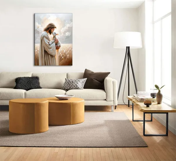 Multicolor_Jesus_Holding_sheep_kissing_Canvas_Wall_Art_Jesus_Christ_The_Good_Shepherd_Wall_Decor_Picture_God_Faith_Christian_Poster_Print_|_For_Home_Living_Room_Bedroom_Home_Decoration
