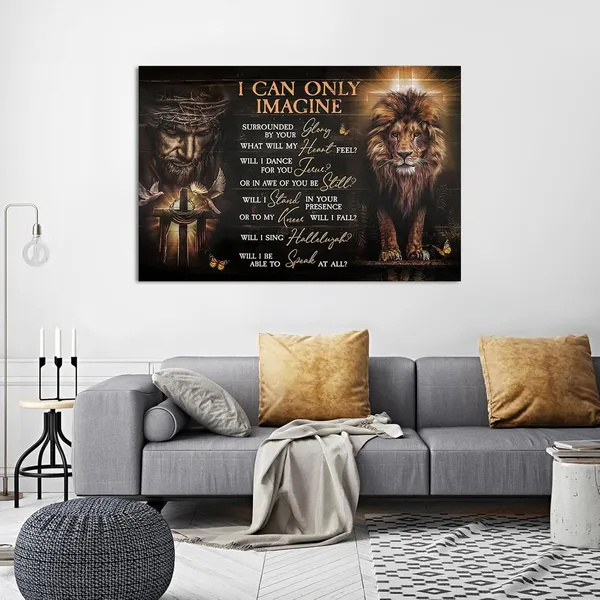 Multicolor_Jesus_and_Judah_Lion_Wall_Art_Jesus_I_Can_Only_Imagine_Pictures_|_For_Wall_Christian_Religious_Canvas_Prints_Painting_Modern_Inspirational_Artwork_Decor_Framed_12x16inch