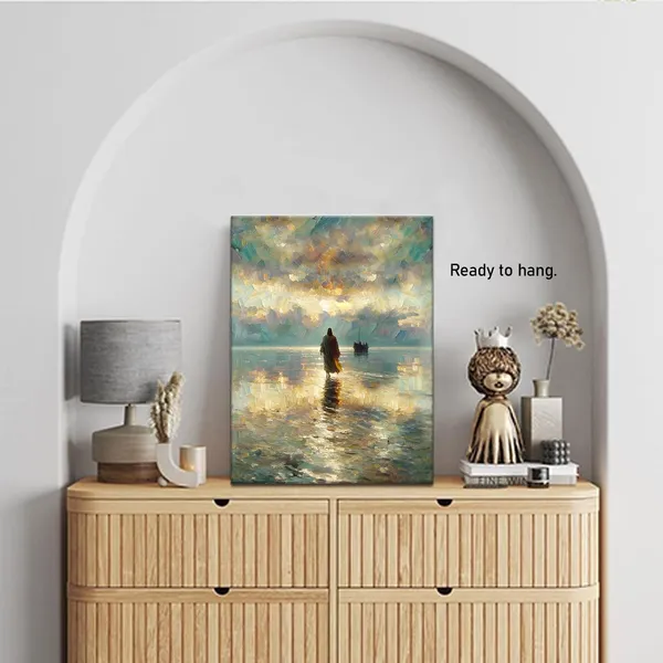 Multicolor_Framed_Jesus_Pictures_|_For_Wall_God_Canvas_Wall_Art_Jesus_Walking_on_Water_Paintings_print_|_For_Living_Room_Christian_Art_Decor_Religious_Posters_Ready_to_Hang_12x16Inches