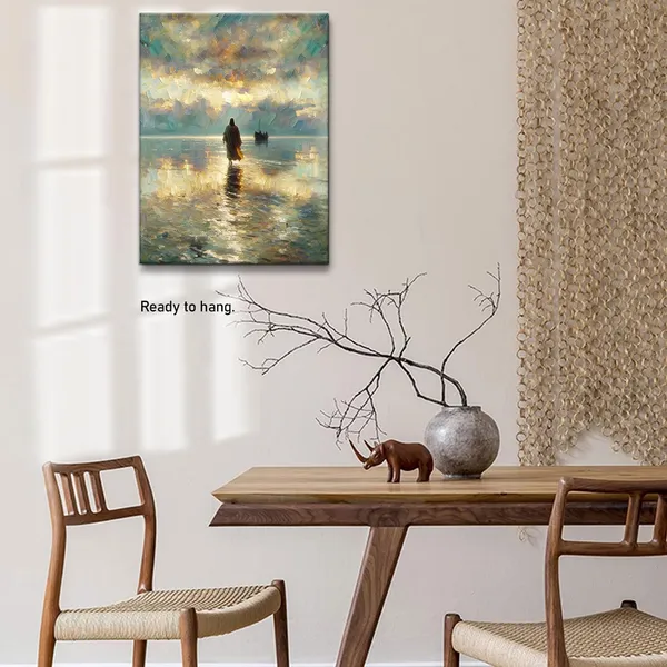 Multicolor_Framed_Jesus_Pictures_|_For_Wall_God_Canvas_Wall_Art_Jesus_Walking_on_Water_Paintings_print_|_For_Living_Room_Christian_Art_Decor_Religious_Posters_Ready_to_Hang_12x16Inches