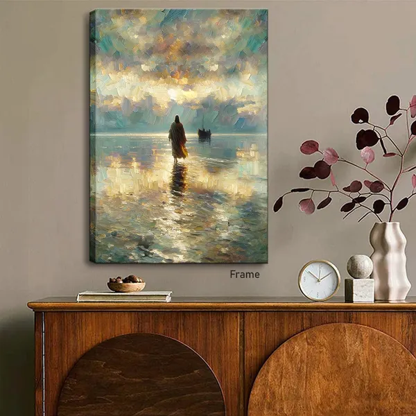 Multicolor_Framed_Jesus_Pictures_|_For_Wall_God_Canvas_Wall_Art_Jesus_Walking_on_Water_Paintings_print_|_For_Living_Room_Christian_Art_Decor_Religious_Posters_Ready_to_Hang_12x16Inches
