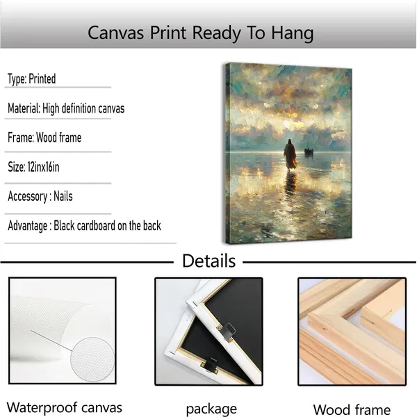 Multicolor_Framed_Jesus_Pictures_|_For_Wall_God_Canvas_Wall_Art_Jesus_Walking_on_Water_Paintings_print_|_For_Living_Room_Christian_Art_Decor_Religious_Posters_Ready_to_Hang_12x16Inches