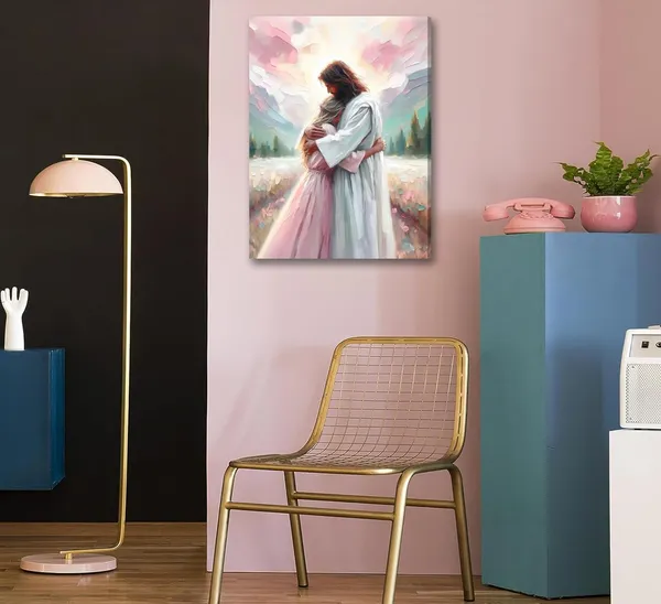 Multicolor_Jesus_Hugging_Woman_Canvas_Wall_Art_Christian_Bible_Stories_Painting_Picture_Wall_Decor_Religious_Belief_Inspirational_Poster_Print_Artwork_|_For_Living_Room_Bedroom_Home_Decoration