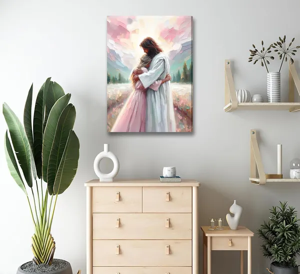 Multicolor_Jesus_Hugging_Woman_Canvas_Wall_Art_Christian_Bible_Stories_Painting_Picture_Wall_Decor_Religious_Belief_Inspirational_Poster_Print_Artwork_|_For_Living_Room_Bedroom_Home_Decoration
