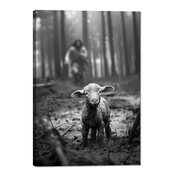 Multicolor_Christian_Wall_Art_Jesus_and_Lamb_Canvas_Paintings_Christian_Art_Decoration_|_For_Living_Room_Bedroom_Modern_Art_Wall_Print_Frame_Ready_to_Hang_(12.00"x16.00")
