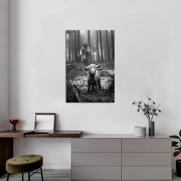 Multicolor_Christian_Wall_Art_Jesus_and_Lamb_Canvas_Paintings_Christian_Art_Decoration_|_For_Living_Room_Bedroom_Modern_Art_Wall_Print_Frame_Ready_to_Hang_(12.00"x16.00")