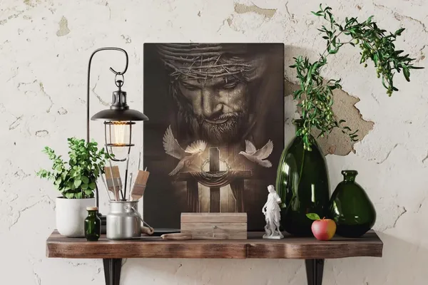 Multicolor_Christian_Jesus_Lion_Canvas_Wall_Art_Jesus_And_The_Cross_And_The_Dove_Of_Peace_Wall_Decor_Jesus_Artwork_Christian_Wall_Art_Picture_of_God_Posters_|_For_Room_Churches_Ready_To_Hang_12x16_inch