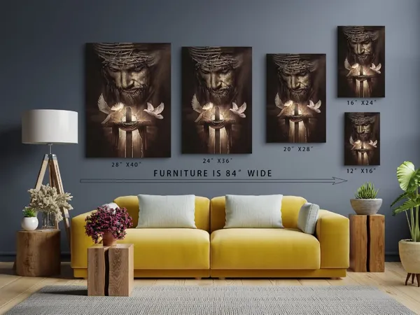 Multicolor_Christian_Jesus_Lion_Canvas_Wall_Art_Jesus_And_The_Cross_And_The_Dove_Of_Peace_Wall_Decor_Jesus_Artwork_Christian_Wall_Art_Picture_of_God_Posters_|_For_Room_Churches_Ready_To_Hang_12x16_inch