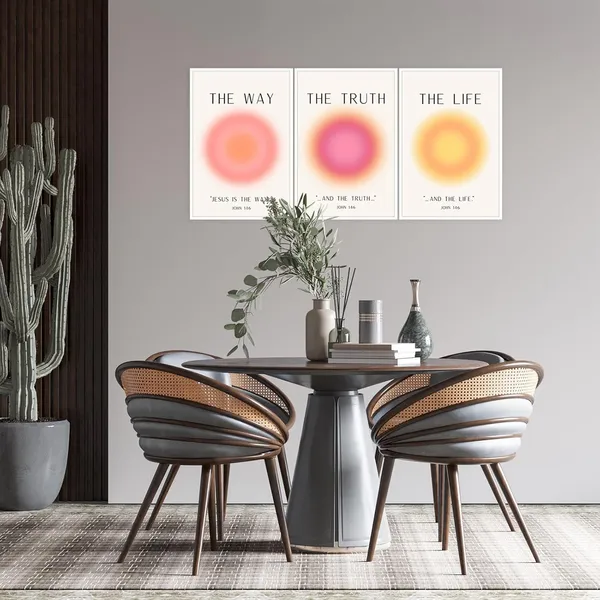 Multicolor_Jesus_Poster_Set_of_3,Jesus_Is_The_Way_and_The_Truth_and_The_Life_Bible_Verse_Canvas_Wall_Art_Religious_Christian_Minimalist_Prints_Inspirational_Decor_|_For_Bedroom_Living_Room_12x16in_Unframed