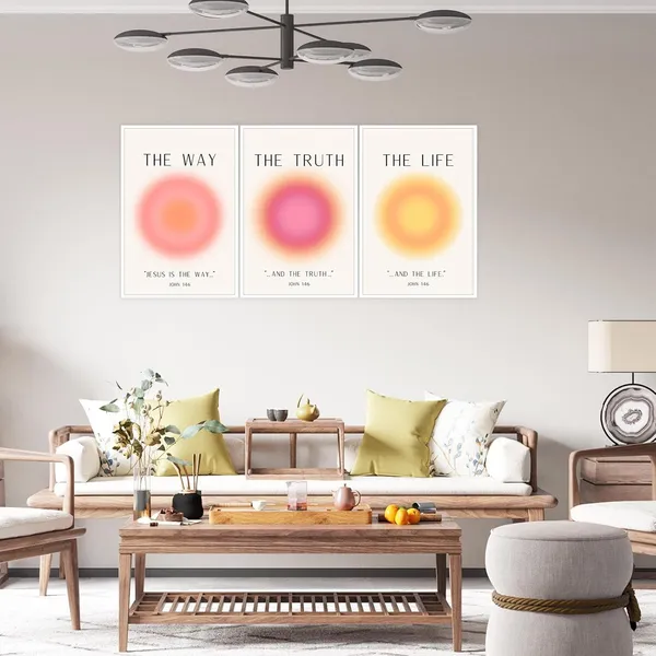 Multicolor_Jesus_Poster_Set_of_3,Jesus_Is_The_Way_and_The_Truth_and_The_Life_Bible_Verse_Canvas_Wall_Art_Religious_Christian_Minimalist_Prints_Inspirational_Decor_|_For_Bedroom_Living_Room_12x16in_Unframed