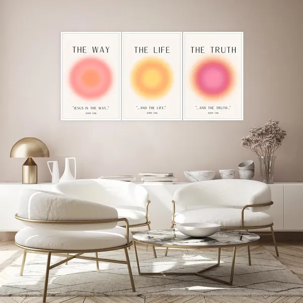 Multicolor_Jesus_Poster_Set_of_3,Jesus_Is_The_Way_and_The_Truth_and_The_Life_Bible_Verse_Canvas_Wall_Art_Religious_Christian_Minimalist_Prints_Inspirational_Decor_|_For_Bedroom_Living_Room_12x16in_Unframed