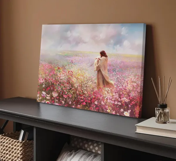 Multicolor_Jesus_and_Lamb_Canvas_Wall_Art_The_Lost_Lamb_Christian_Painting_Picture_Wall_Decor_God_Religious_Belief_Poster_Print_Artwork_|_For_Church_Bedroom_Living_Room_Home_Decoration,16x12in_Canvas