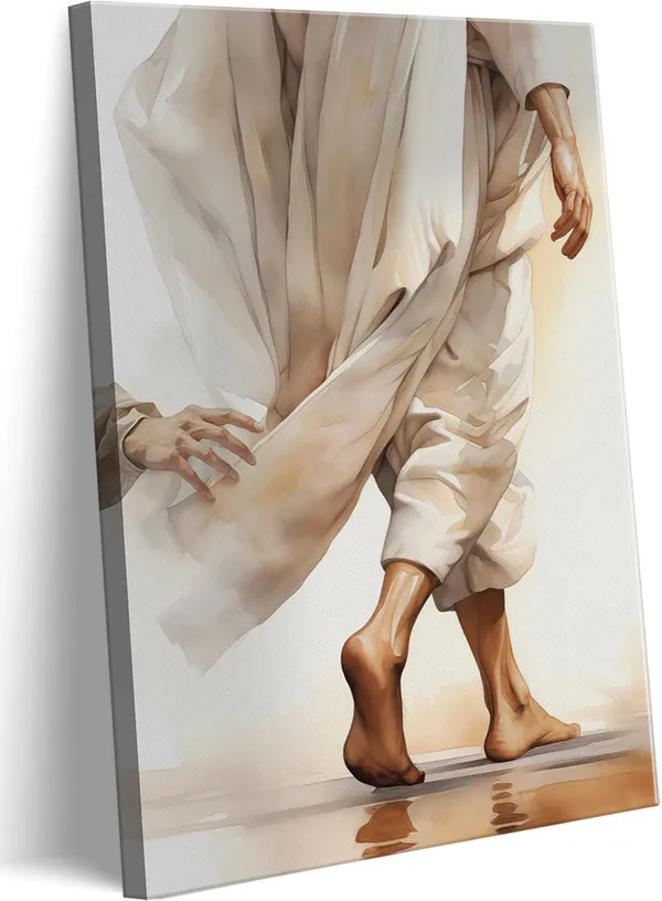 Multicolor_Jesus_Canvas_Wall_Art_Touching_The_Hem_Of_Jesus_Christian_Wall_Decor_Picture_Bible_Story_Poster_Print_Religious_Faith_God_Artwork_|_For_Bedroom_Church_Decoration,_12x16in