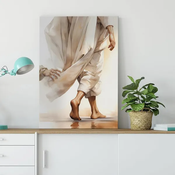 Multicolor_Jesus_Canvas_Wall_Art_Touching_The_Hem_Of_Jesus_Christian_Wall_Decor_Picture_Bible_Story_Poster_Print_Religious_Faith_God_Artwork_|_For_Bedroom_Church_Decoration,_12x16in